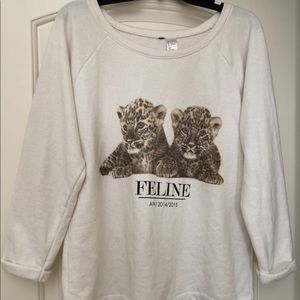 H&M Feline Cat sweatshirt size large